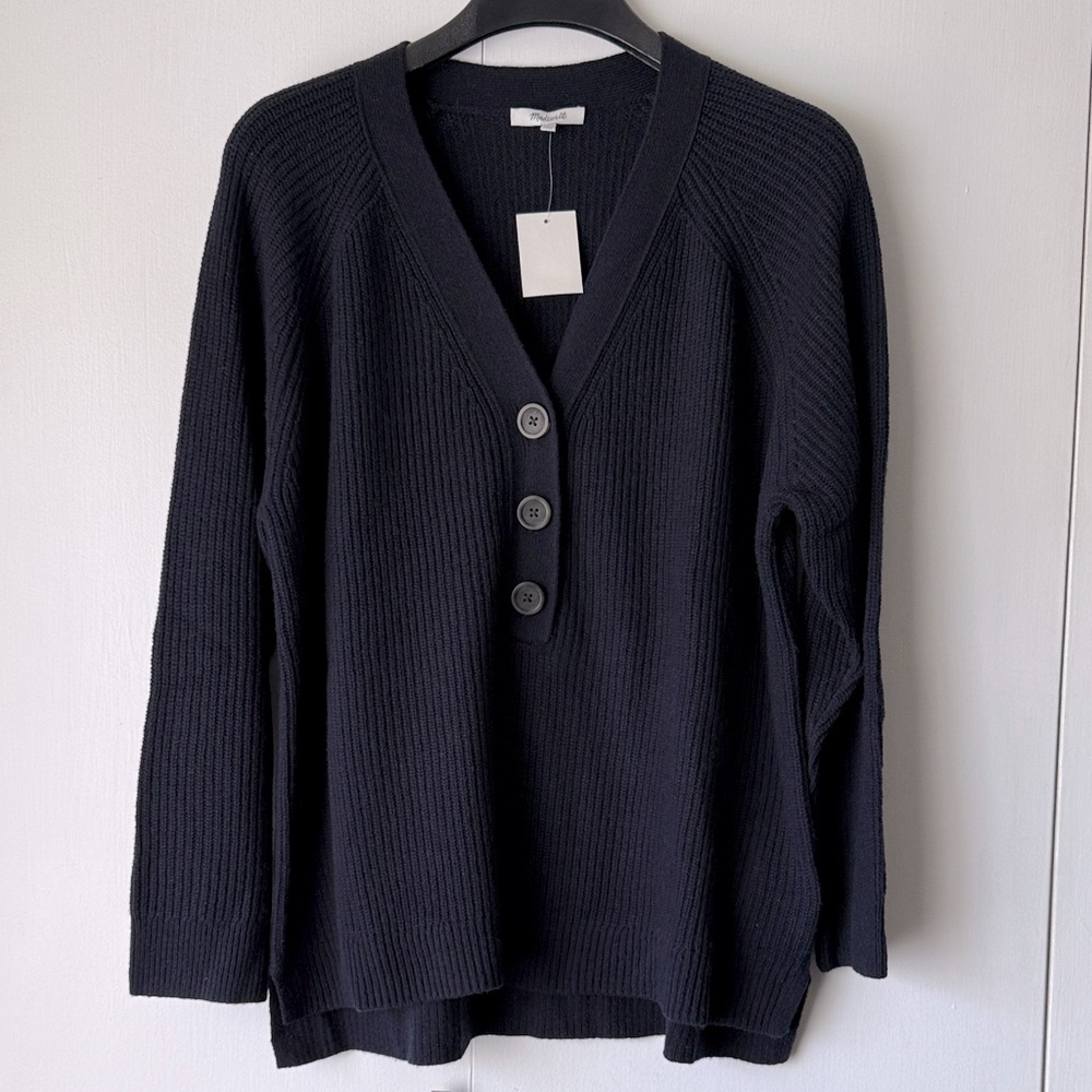 Madewell Navy V-Neck Sweater. Sz XL NWT